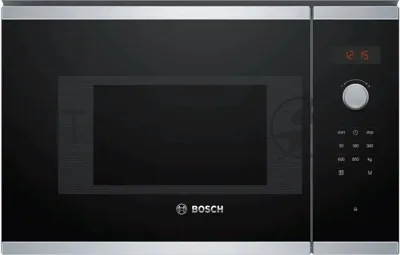 Встраиваемая микроволновая печь Bosch BFL523MS0 нержавеющая сталь, 20 л, 800 Вт, переключатели - сенсор
