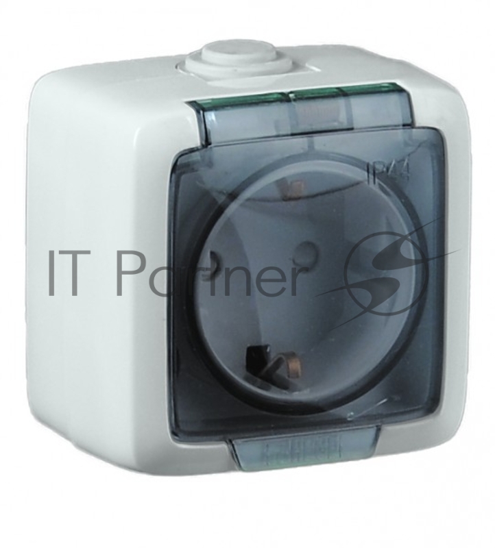 Розетка наружная HEGEL РА16-211 "ALFA IP44" с заземлением без шторок белая
