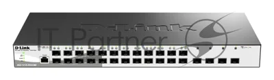 Коммутатор D-Link DGS-1210-28XS/ME/B2A, 24×1 Гбит/с SFP + 4×10 Гбит/с SFP+, настраиваемый
