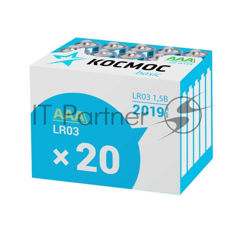 Элемент питания Космос алкалиновый AAA/LR03 (уп.20шт)