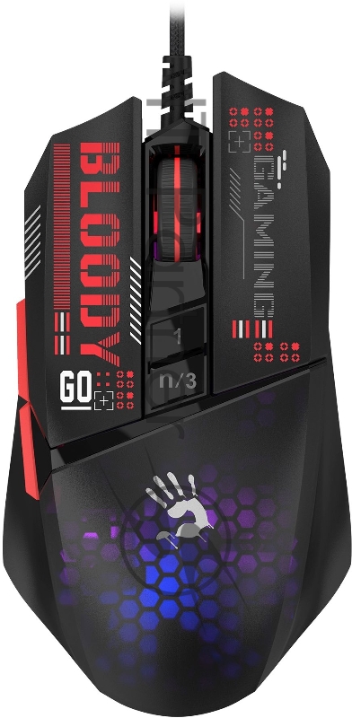 Мышь проводная A4Tech Bloody W60 Max Mini черный, 12000 dpi, USB, кнопки - 9