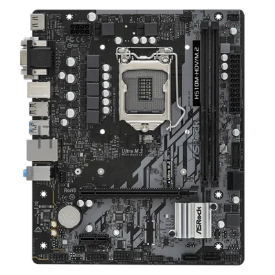 Материнская плата ASRock H510M-HDV/M.2 SE, LGA 1200, Intel H470, 2xDDR4, 4xSATA, 1xM.2, 1xPCIe 4.0 x16, 1xPCIe x1, 1xDVI-D, 1xHDMI, 1xVGA, 1x 1Gb LAN, 2xUSB 2.0, 4xUSB 3.2 Gen 1, 3x3.5 мм, 7.1, mATX