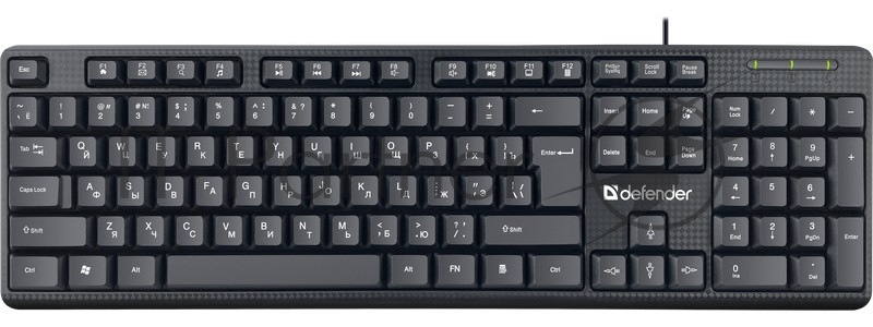 Клавиатура проводная Defender Daily HB-162, USB, черный