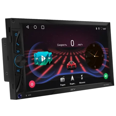 Автомагнитола ACV AD-7002, 2 DIN, 7", Android 11, Bluetooth, USB Type-A, AUX, GPS, CarPlay