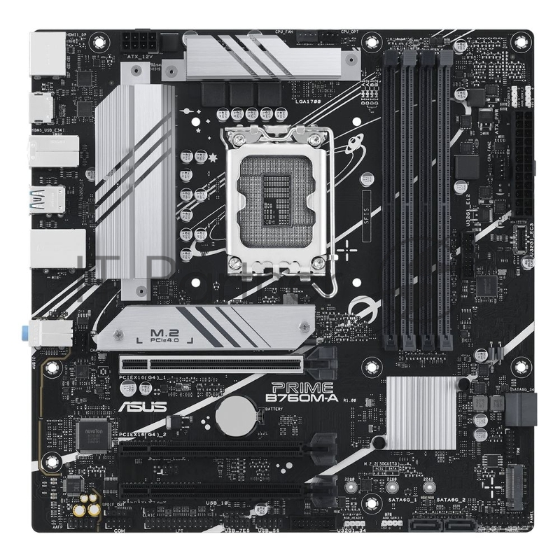 Материнская плата ASUS PRIME B760M-A-CSM, LGA1700, Intel B760, 4xDDR5, 4xSATA, 2xM.2, 1xPCIe 4.0 x16, DisplayPort, 2xHDMI, 1x2.5Gb LAN, 3x3.5 мм, 7.1, microATX
