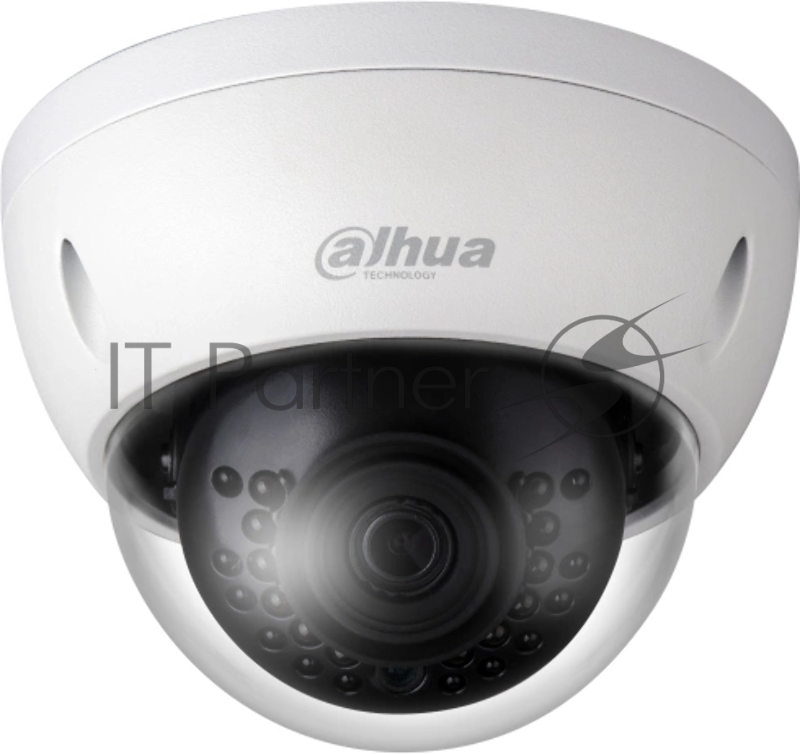 Уличная купольная IP-видеокамера Dahua 2Мп; 1/2.8” CMOS; объектив 2.8мм; механический ИК-фильтр; чувствительность 0.01лк@F2.0; сжатие: H.265+, H.265, H.264+, H.264, MJPEG; 2 потока до 2Мп@25к/с; ИК-по