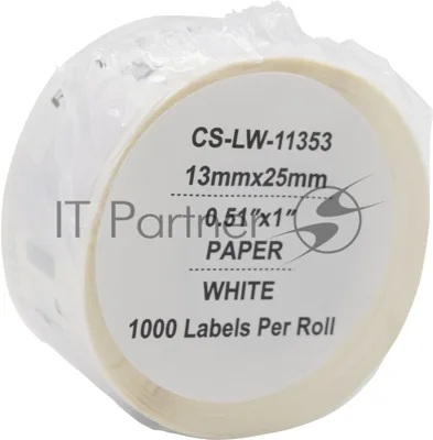 Этикетки Cactus CS-LW-11353 сег.:25x13мм черный белый 1000шт/рул Dymo Label Writer 450/4XL