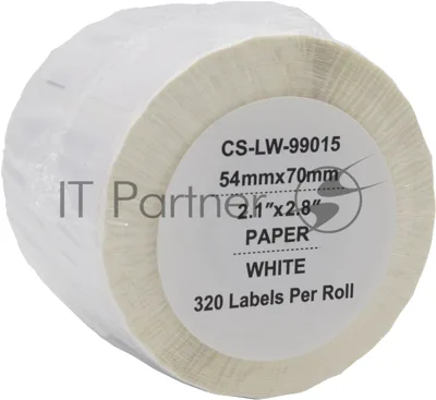 Этикетки Cactus CS-LW-99015 сег.:70x54мм черный белый 320шт/рул Dymo Label Writer 450/4XL
