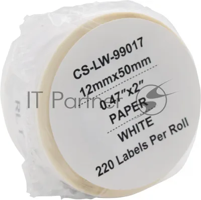 Этикетки Cactus CS-LW-99017 сег.:50x12мм черный белый 220шт/рул Dymo Label Writer 450/4XL