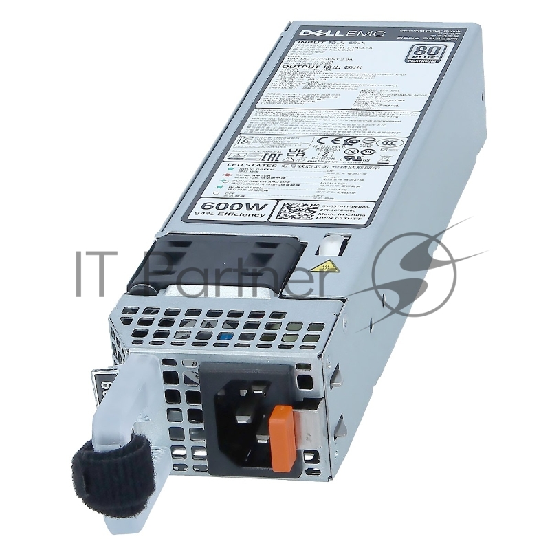 Блок питания Single, Hot-plug, Power Supply, 600W for R350/R450/R550/R650XS/R660/R750XS/R760XS
