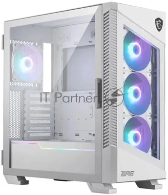 Компьютерный корпус MSI MPG VELOX 100R белый, Global, 2xUSB 3.0, 1xType C, 4x120мм ARGb Fan, ARGb