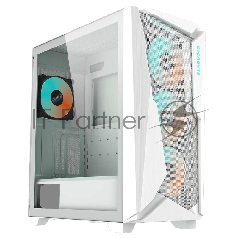 Компьютерный корпус Gigabyte C301 Glass White MidTower, ATX, USB-C x1, USB 3.0 x2, Audio I/O, GPU:400мм, Black, TG