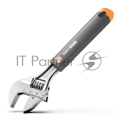 Разводной ключ "Home Series Gray" Deli HT1508C 200мм, эксклюзивный дизайн, рукоятка - высококачественный софттач пластик