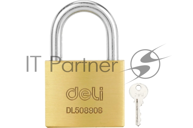 Замок навесной Deli DL508906 латунный, 50мм
