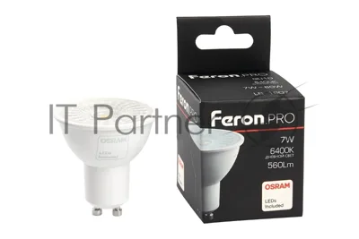 Лампа светодиодная Feron PRO LB-1607 7Вт 230В GU10 дневной с линзой 38 гр.