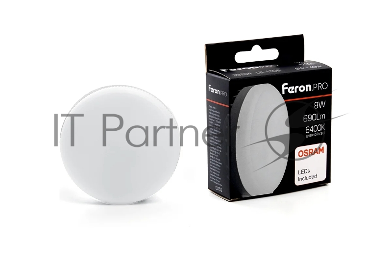 Лампа светодиодная Feron PRO LB-1508 8Вт GX53 дневной таблетка