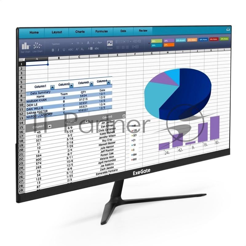 Монитор 23.8" ExeGate SmartView EP2400A IPS 1920x1080, 75 Гц, 5 мс, 16:9, 250 кд/м2, 1xHDMI, 1xVGA, 1x3.5 мм, черный