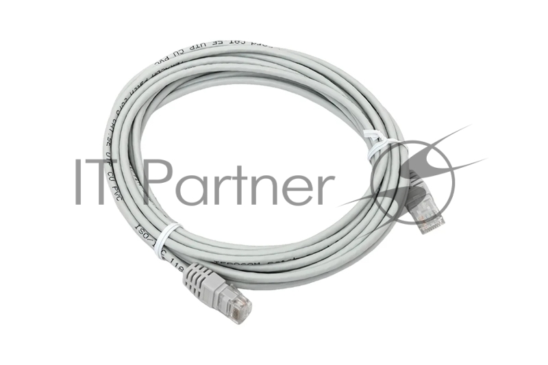 Патч-корд TERACOM Cat.5E (1Гбит/с) неэкранированный UTP оболочка PVC серый (5м)