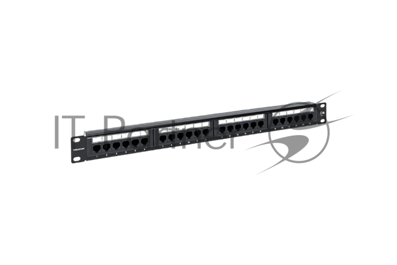 Патч-панель TERACOM 19'' Cat.5E 1U неэкранированная UTP 24 порта RJ-45 110 IDC