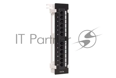 Патч-панель настенная TERACOM PRO Cat.5E неэкранированная UTP 12 портов RJ-45 Dual IDC