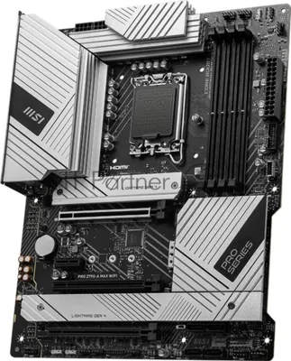 Материнская плата MSI PRO Z790-A MAX WIFI, LGA 1700, Intel Z790, 4xDDR5, 6xSATA, 4xM.2, 1xPCI-E 5.0 x16, 1xPCI-E 4.0 x16, 1xPCI-E 3.0 x16, 1xPCI-E x1, 1xHDMI, 1xDP, 1x2.5Gb LAN, 2xUSB-A 2.0, 2xUSB-A 3.2 Gen 1, 3xUSB-A 3.2 Gen 2, 1xUSB-C 3.2 Gen 2x2, 5x3.5мм, TOSLINK, 7.1, ATX