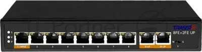 Коммутатор Trassir TR-NS1110-120-8POE, 8×100 Мбит/с PoE + 2×100 Мбит/с Uplink, неуправляемый