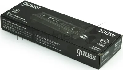 Блок питания Gauss 202022400 пониж. для лен.светод. черный