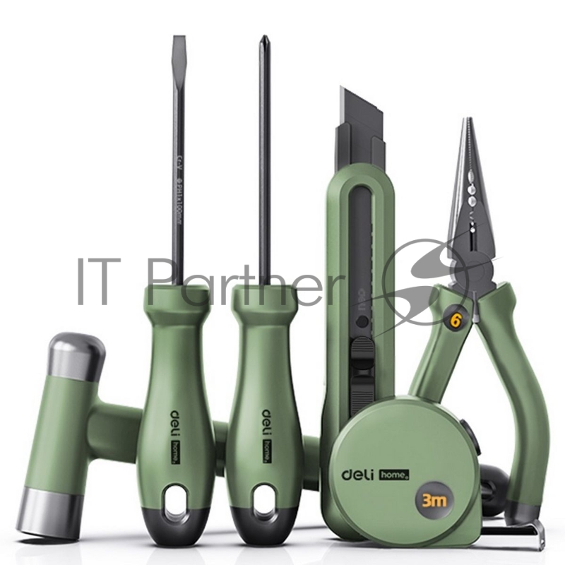Набор ручного инструмента ";Home Series Green"; Deli HT0006L 6 предметов