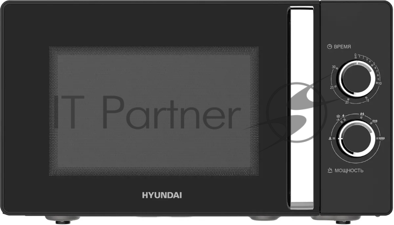 Микроволновая печь Hyundai HYM-M2012 черный/хром, 23 л, 800 Вт, переключатели - поворотный механизм