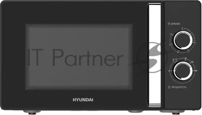 Микроволновая печь Hyundai HYM-M2012 черный/хром, 23 л, 800 Вт, переключатели - поворотный механизм