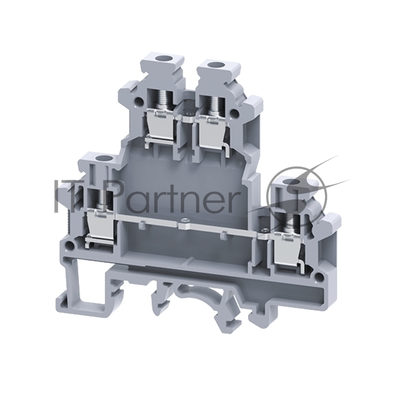 Клемма двухярусные винтовая OptiClip CDL-4-2L-I-серый
