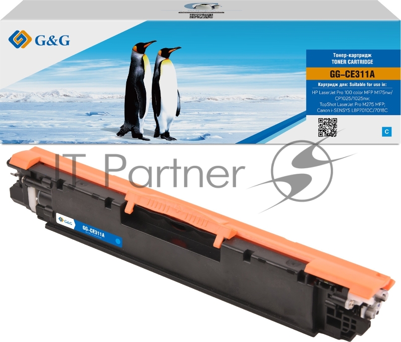 Картридж лазерный G&G GG-CE311A (CE311A) голубой (1000 стр.) для HP LaserJet Pro MFP M175nw/CP1025/1025nw/M275 MFP, LBP7010/7018C