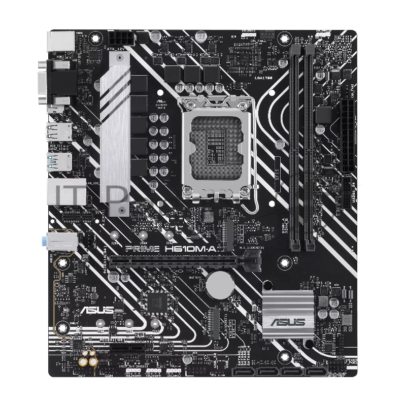 Материнская плата ASUS PRIME H610M-A-CSM, LGA1700, Intel H610, 2xDDR5, 4xSATA 6Gb/s, 2xM.2 PCIe 3.0, 1xPCIe 4.0 x16, 1xPCIe 3.0 x1, 1xDisplayPort, 1xHDMI, 1xVGA, 1x 1Gb LAN, 2xUSB 3.2 Gen 2, 4xUSB 2.0, 3x3.5 мм, 7.1, microATX