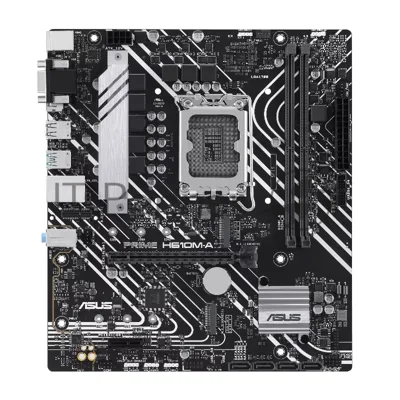 Материнская плата ASUS PRIME H610M-A-CSM, LGA1700, Intel H610, 2xDDR5, 4xSATA 6Gb/s, 2xM.2 PCIe 3.0, 1xPCIe 4.0 x16, 1xPCIe 3.0 x1, 1xDisplayPort, 1xHDMI, 1xVGA, 1x 1Gb LAN, 2xUSB 3.2 Gen 2, 4xUSB 2.0, 3x3.5 мм, 7.1, microATX