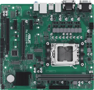 Материнская плата ASUS Pro A620M-C-CSM, AM5, AMD A620, 2xDDR5, 4xSATA, 2xM.2, 1xPCIe 4.0 x16, 2xPCIe x1, DisplayPort, HDMI, D-Sub, DVI, 1x 1Gb LAN, USB Type-C, 3x3.5 мм, 7.1, microATX