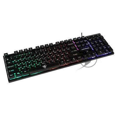 Клавиатура проводная KG-23U BLACK Nakatomi Gaming - игровая с RGb-подсветкой, USB, черная
