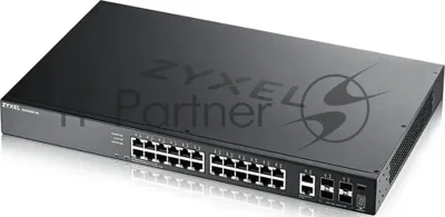 Коммутатор Zyxel XGS2220-30 L3 Access switch, rack 19", 24xRJ-45: 1G, 2xRJ-45: 1/2.5/5/10G, 4xSFP+, standalone/cloud management
