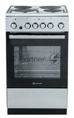 Плита электрическая De Luxe 5004.16э 010 серебристый, конфорок 4 шт, духовка 46 л, гриль, 50 см x 85 см x 50 см