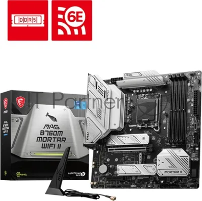 Материнская плата MSI MAG B760M MORTAR WIFI II, LGA1700, Intel B760, 4xDDR5, 4xSATA, 3xM.2, 1xPCIe 5.0 x16, DisplayPort, HDMI, 1x2.5Gb LAN, USB Type-C, 5x3.5 мм, 7.1, microATX