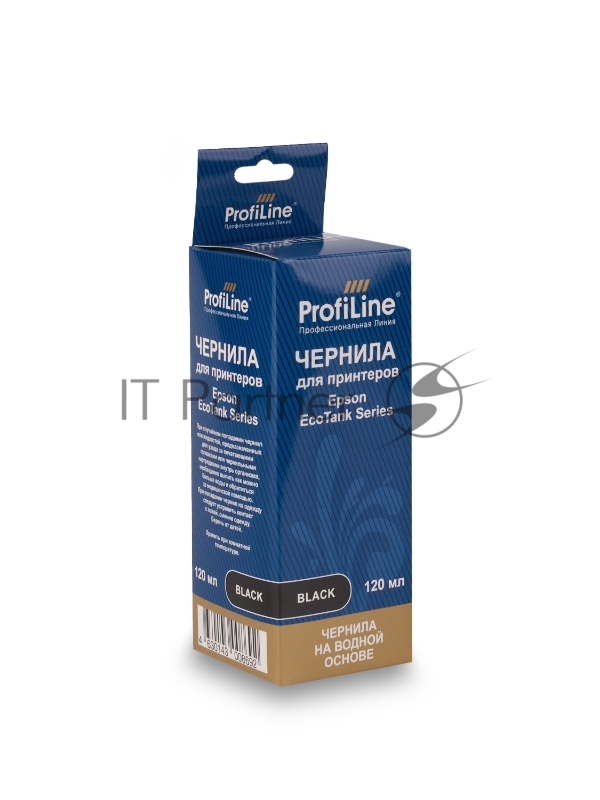 Чернила ProfiLine для принтеров Epson EcoTank 1100/1120/1140/1170/1180/1810/2120/2140/M2170/2700/2710/2711/2712/2714/2715/2720/2726/2750/2810/2811/2812/2814/2815/2820/2821/2826/L3110/3111/3150/3140/3160/3170/3180/3750/L4150/4156/416084700/4750/4800/6160/6170/6190/L6176/7700/7750/7160/7180/L7188/8500/8550/14150 на водной основе type-2 черный 120 мл