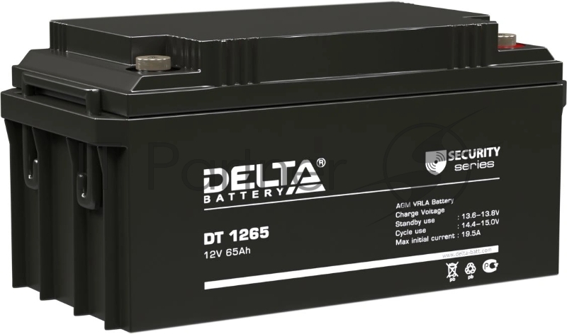 Аккумуляторная батарея Delta DT 1265 напряжение 12В, емкость 65А·ч (350х167х179мм)