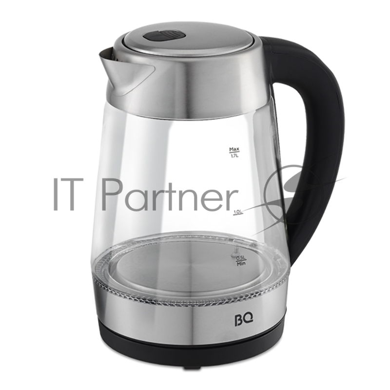 Чайник электрический BQ KT1700G черный-сталь, 2200 Вт, 1.7 л