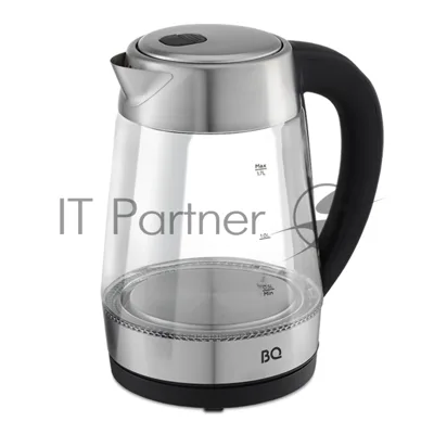 Чайник электрический BQ KT1700G черный-сталь, 2200 Вт, 1.7 л