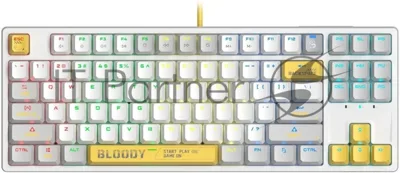 Клавиатура проводная A4Tech Bloody S87 Energy (S87 USB ENERGY WHITE) USB белый/желтый
