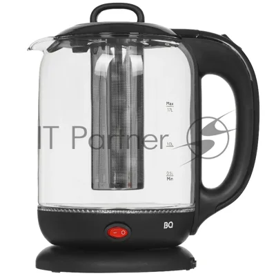 Электрочайник BQ KT1701G черный, 1.7 л, 2200 Вт, скрытый нагревательный элемент, поддержание температуры