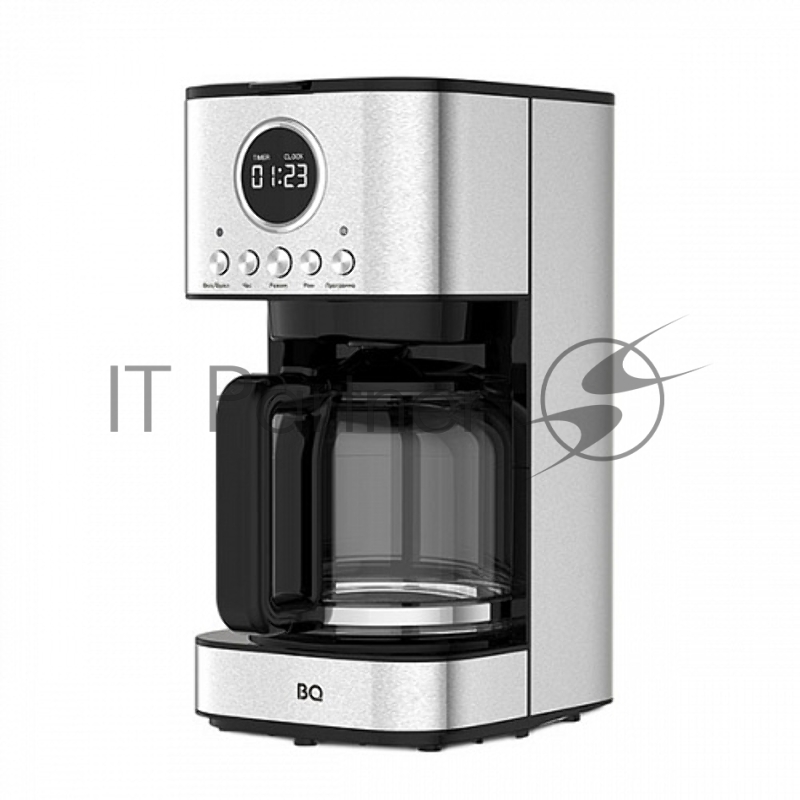 Кофеварка капельная BQ CM1007 сталь/черный, исп. кофе - молотый, 1.5 л, 900 Вт.