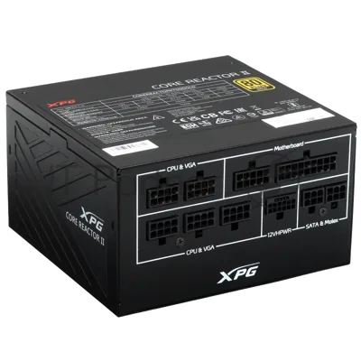 Блок питания ADATA XPG Core Reactor II COREREACTORII750GOLD RTL (COREREACTORII750G-BKCEU), 750Вт, 80 PLUS Gold, 120мм, модульный, черный