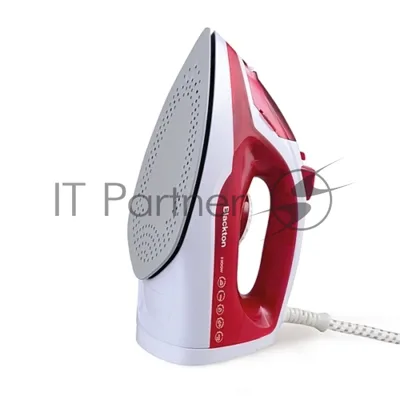 Утюг Blackton Bt SI2110 White-Red. 1200 Вт, Резервуар для воды 200 мл, Постоянная подача пара 18 г/мин, Антипригарная подошва, Индикация готовности к работе, Защита от перегрева, Шарнирное вращение шнура на 360', Длина сетевого шнура 1.6 м"