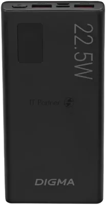 Портативный аккумулятор Digma DGPF10A 10000mAh QC3.0/PD3.0 22.5W 5A 2xUSB-A/USB-C черный