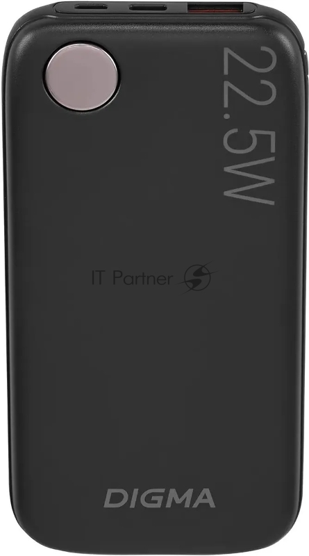Портативный аккумулятор Digma DGPF10B 10000mAh QC3.0/PD3.0 22.5W 3A USB-A/USB-C черный